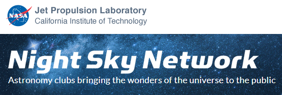 Nasa night sky network logo.