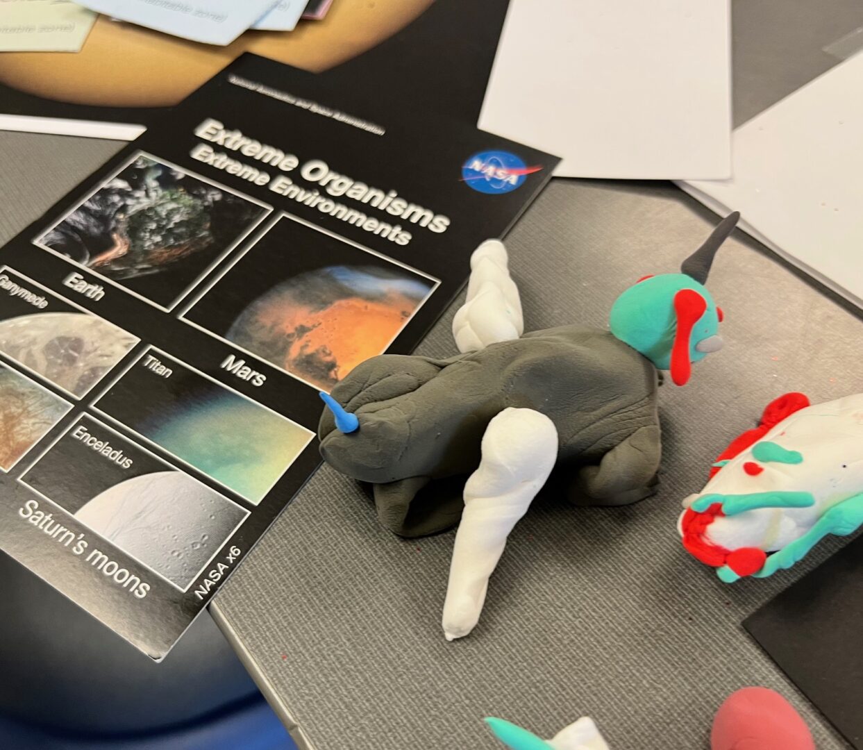 Playdough model of an extraterrestrial creature.